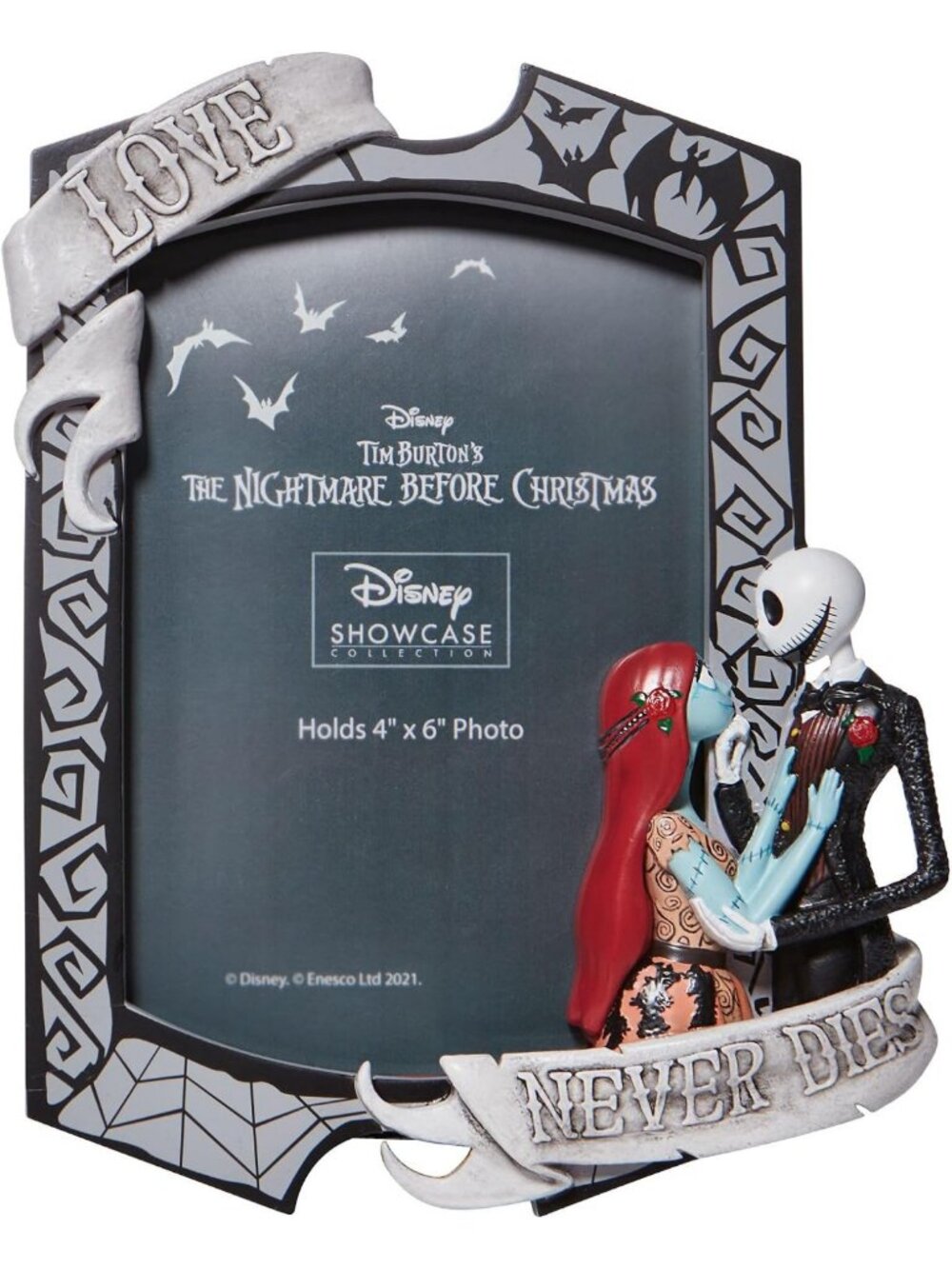 Nightmare Before Christmas Jack & Sally Love Never Dies Photo Frame, 7.875